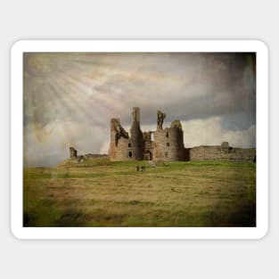 Artistic Dunstanburgh Castle in Northumberland Sticker